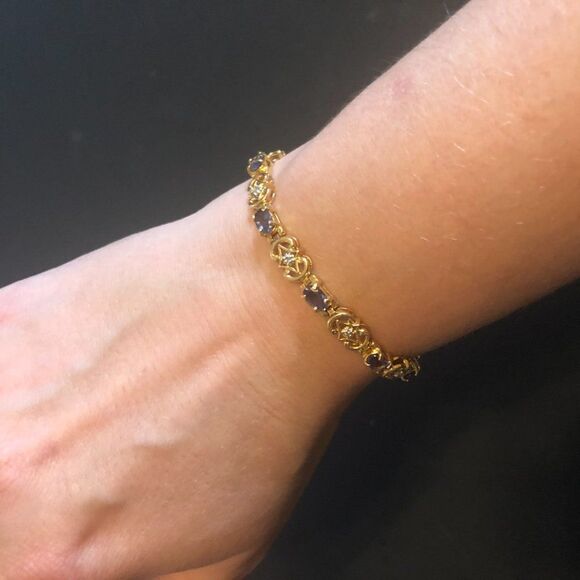 QVC 925 CI Gold Plated Sterling Silver Bracelet - Picture 10 of 11